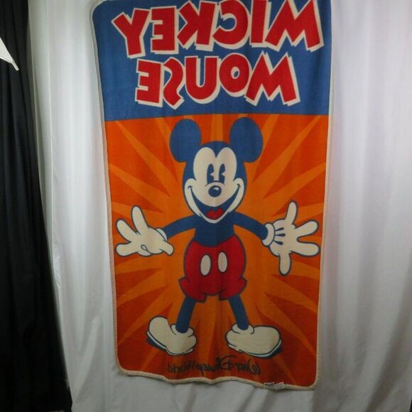 Disney Parks Mickey Mouse Fleece Throw Blanket Plush 40 x 60 Crib Retro WDW - Picture 6 of 8